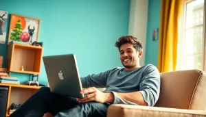 Engaged player enjoying the Jalwa Game on a laptop, colorful interface visible, promoting online gaming excitement.