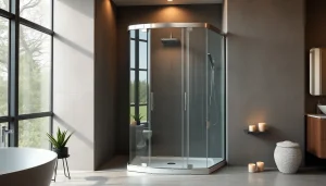 Duschkabine 90x90 in einem modernen Badezimmer mit eleganten Designelementen.