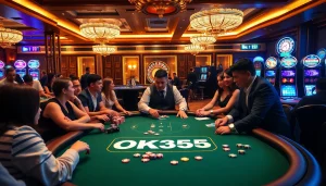 Players engaging in thrilling poker action at the OK365 casino table.