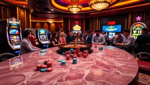 Experience the excitement of XX88 with vibrant casino tables and dynamic players in action.