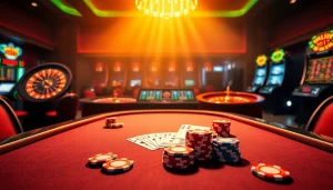 Engaging gaming scene featuring poker and slot machines at trang chủ tobet88 online casino.
