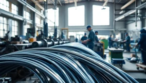 Wire Manufacturer in a bright facility showcasing advanced machinery and skilled workmanship.