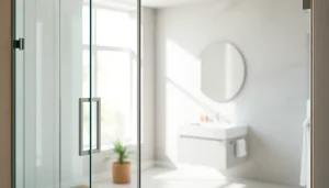 Stylish shower doors uk displayed in a modern bathroom with elegant decor.
