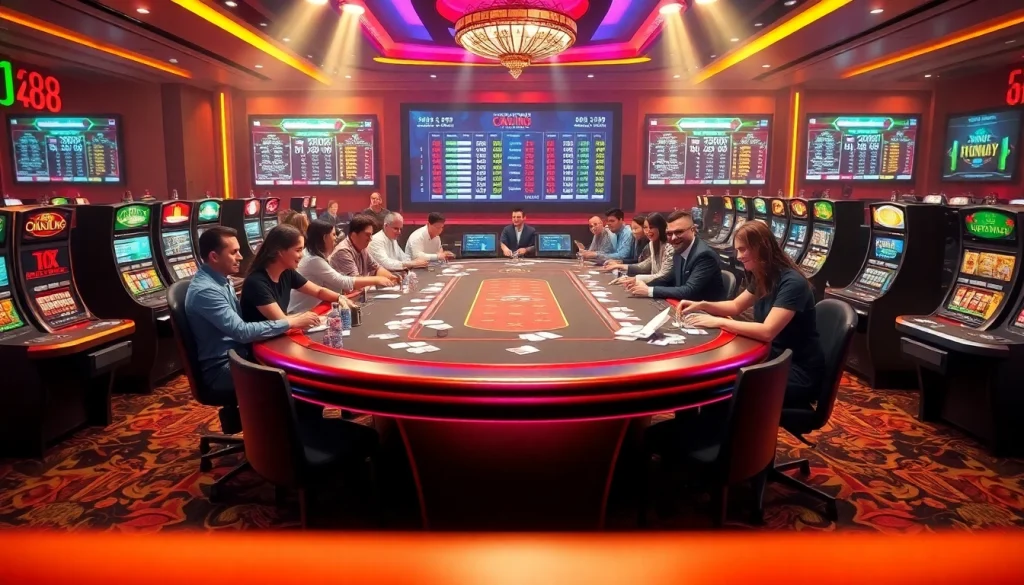 Experience thrilling poker at BJ38 with vibrant gamers and luxurious table settings
