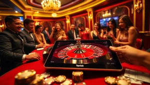 Join the topclub community by placing bets at an exciting casino table filled with vibrant poker chips.