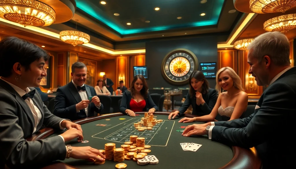 Players strategizing over a poker table in a luxurious casino scene inspired by the original hidden wiki.