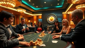 Players strategizing over a poker table in a luxurious casino scene inspired by the original hidden wiki.