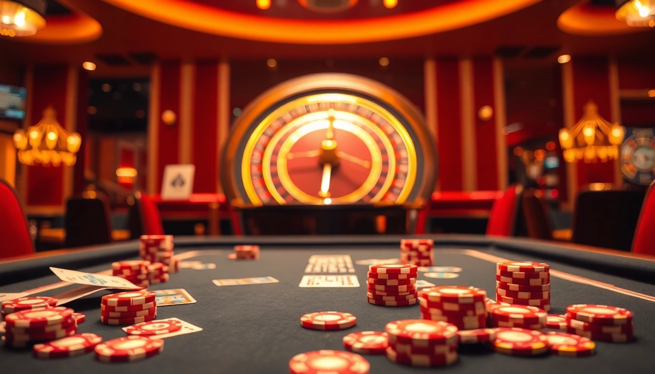Rasakan sensasi Datuk Win di meja poker kasino mewah dengan chip berwarna cerah dan kartu kemenangan.