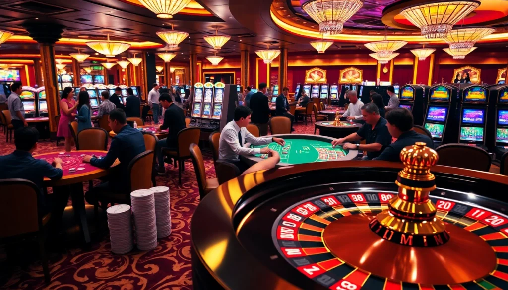 Exciting players engaging in table games and betting at XX88 casino with vibrant atmosphere.