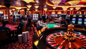Exciting players engaging in table games and betting at XX88 casino with vibrant atmosphere.