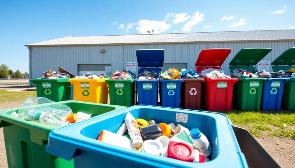 Engaging view of Cold Lake recycling bins, showcasing vibrant colors of recyclable materials.