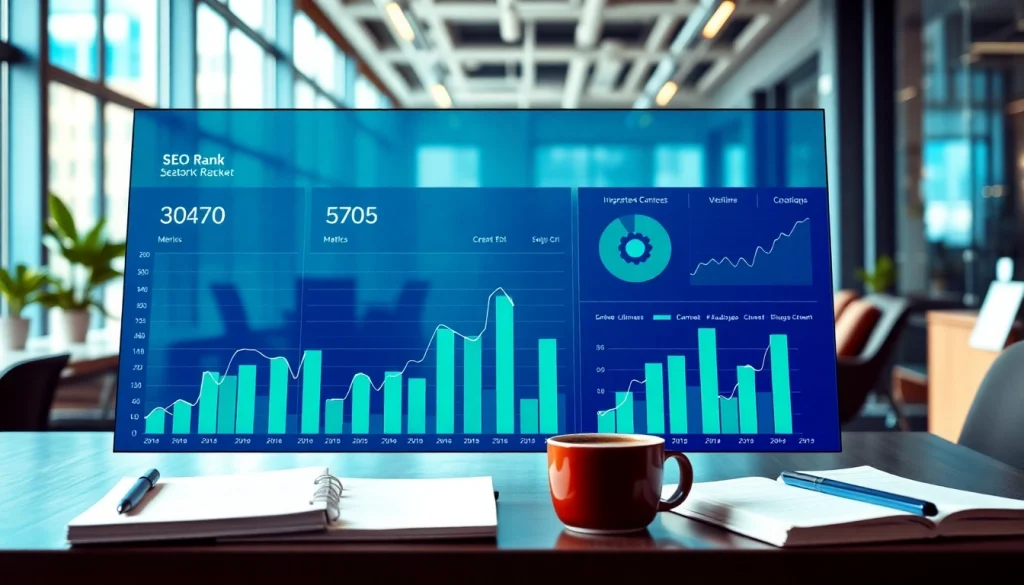 Visualize key metrics with an SEO Rank Tracker on a digital marketing dashboard.