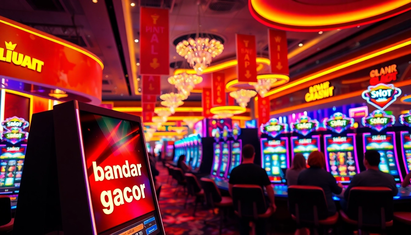 Pemain slot merasakan keberuntungan dengan bandar slot gacor di mesin yang bersinar.
