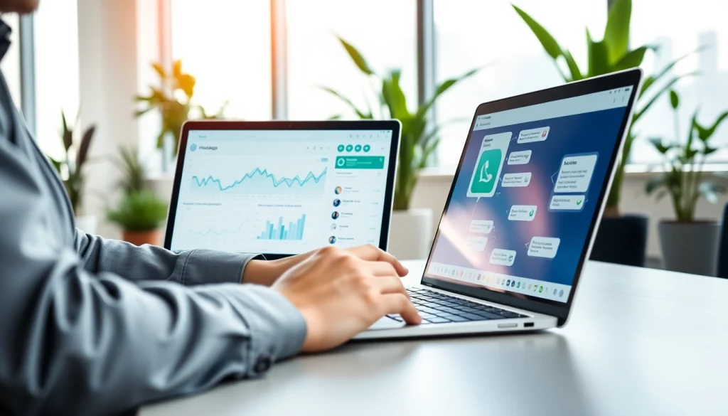 Understanding What is a CRM for WhatsApp in a modern office environment with data visualization.