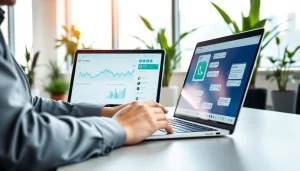 Understanding What is a CRM for WhatsApp in a modern office environment with data visualization.