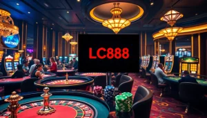 Experience the thrill of gaming at LC88 with vibrant casino visuals and engaging players.