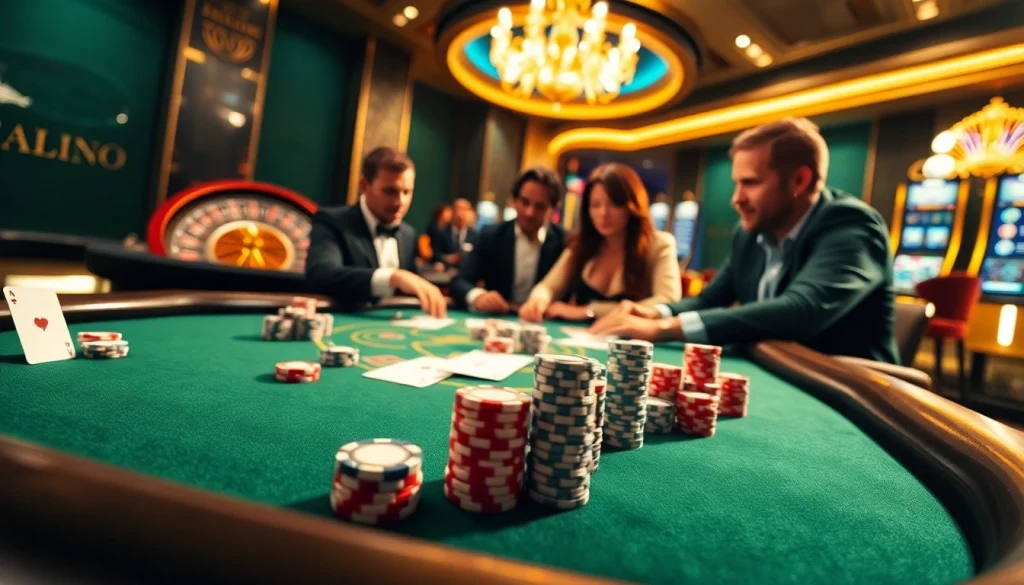 Vivez le frisson du meilleur casino en ligne avec une action de poker à enjeux élevés dans une atmosphère luxueuse.