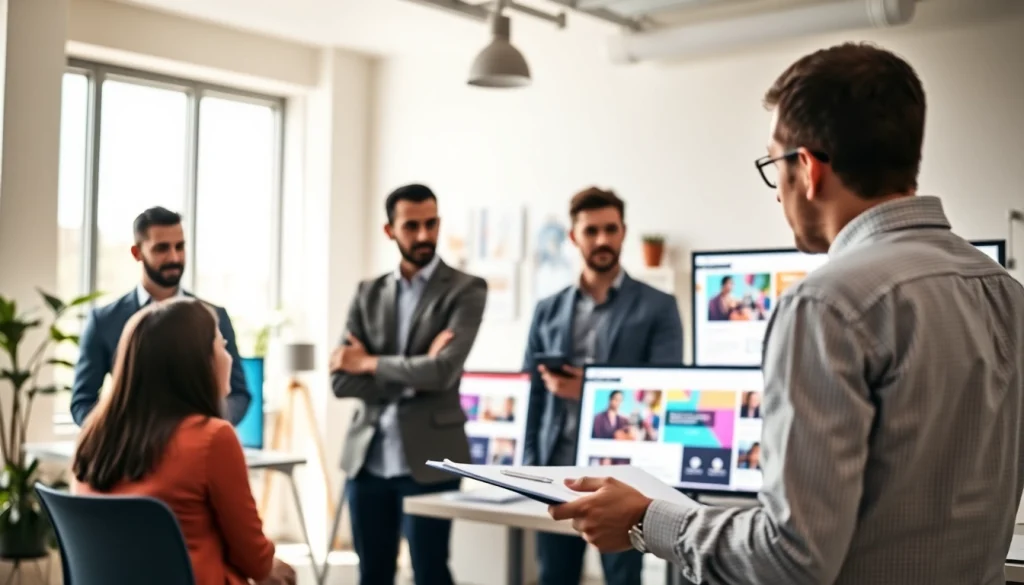 Creating custom websites through expert web design edmonton collaboration in a creative workspace.