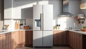 Modern Refrigerator with elegant design showcased in a stylish kitchen environment.