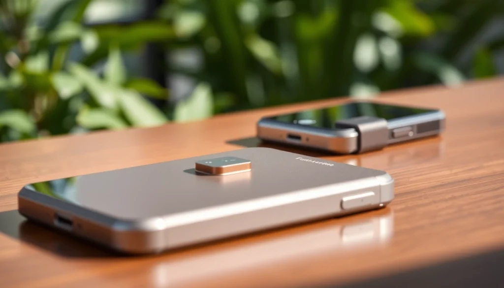 Handy Tasche abschließbar mit sicherem Verschluss auf stilvollem Hintergrund.