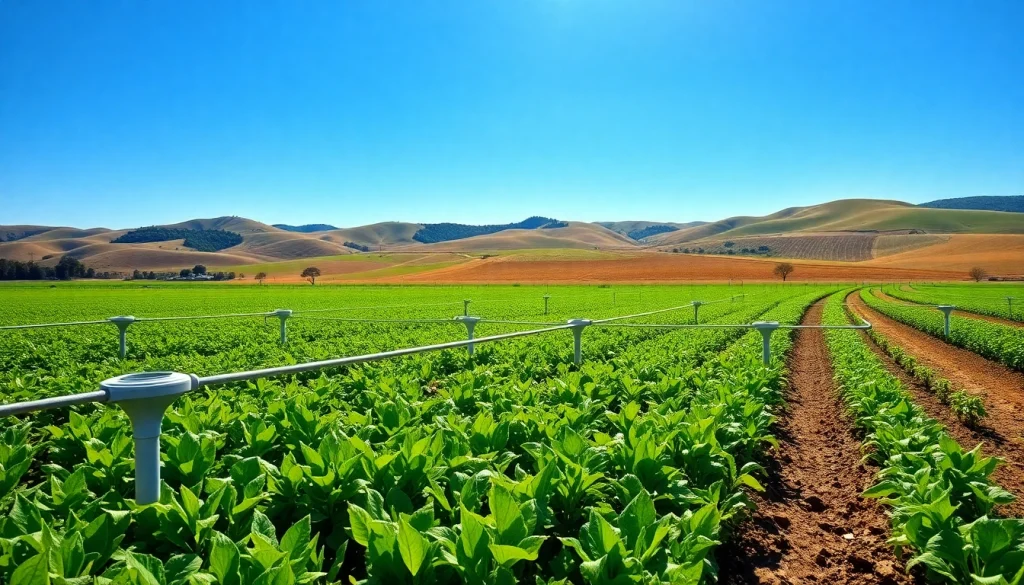 Enhance land irrigation techniques with modern drip systems nurturing vibrant crops.