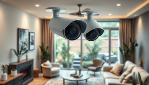 Alarmas de seguridad avanzadas en exhibición en un entorno hogareño acogedor, destacando soluciones de seguridad modernas.