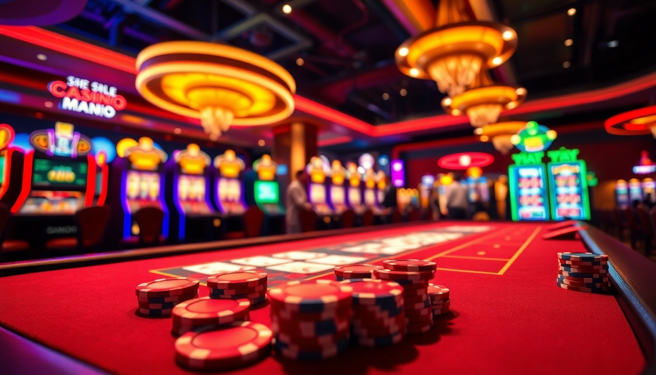 Permainan kasino bbni4d dengan meja penuh chip berwarna cerah dan kartu menarik perhatian.