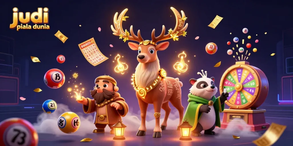 Bets soar with the latest judi piala dunia illustration, featuring vibrant gaming elements and engaging characters.