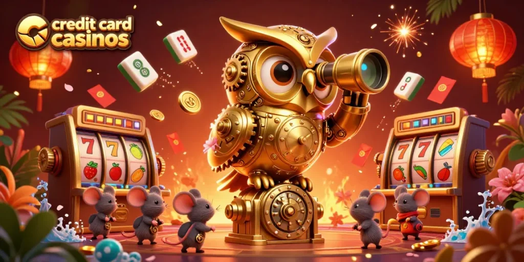 Experience thrilling credit card casinos with vibrant characters and exciting gaming elements.